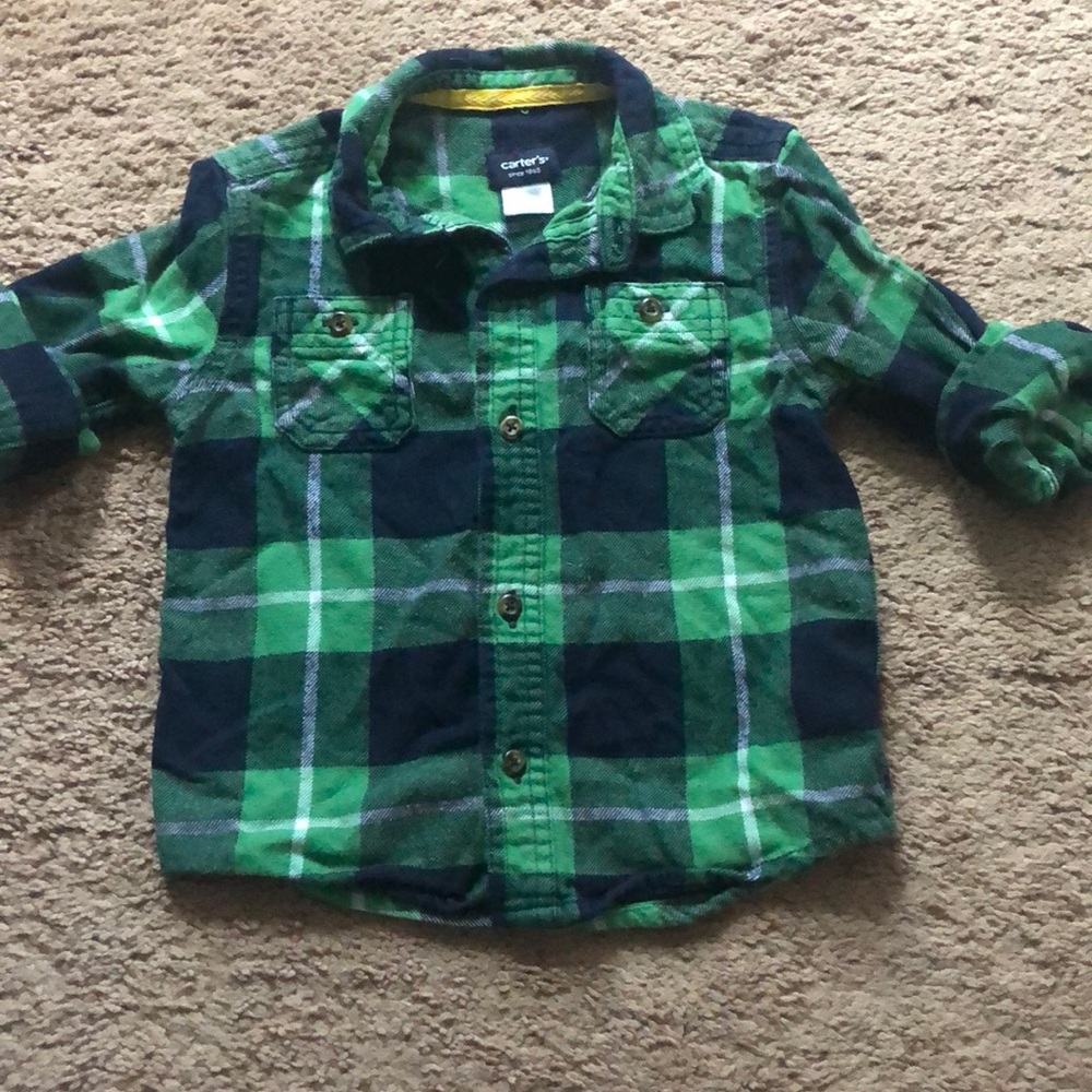 Flannel plaid toddler boy shirt